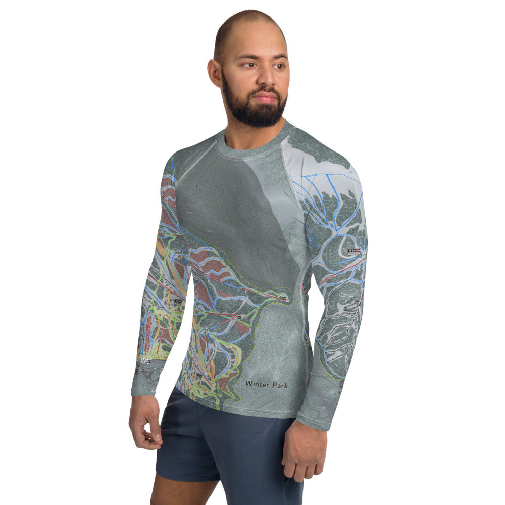 Winter Park, Colorado Ski Trail Map Men's Base Layer Top - Powderaddicts