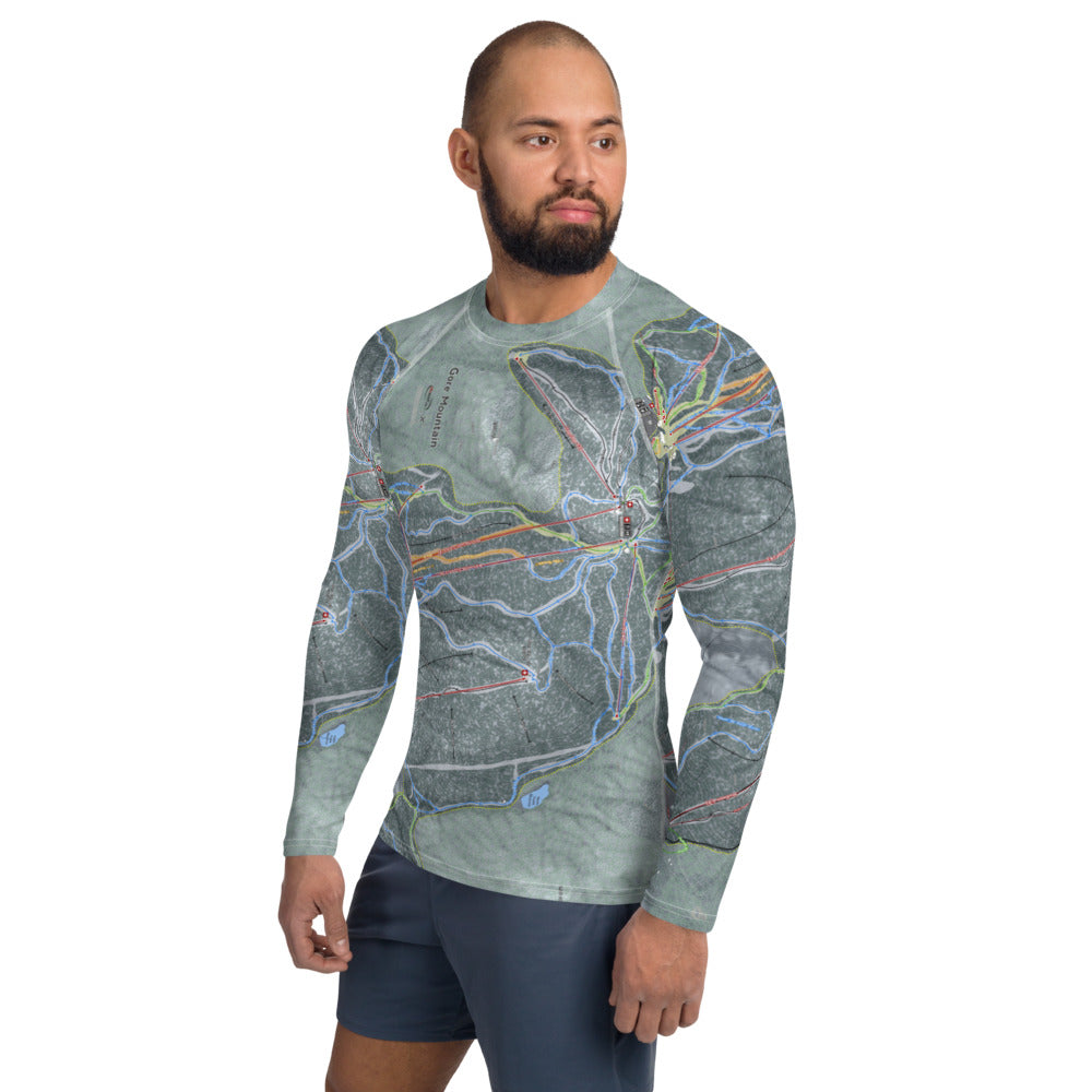 Gore Mountain, New York Ski Trail Map Men's Base Layer Top - Powderaddicts