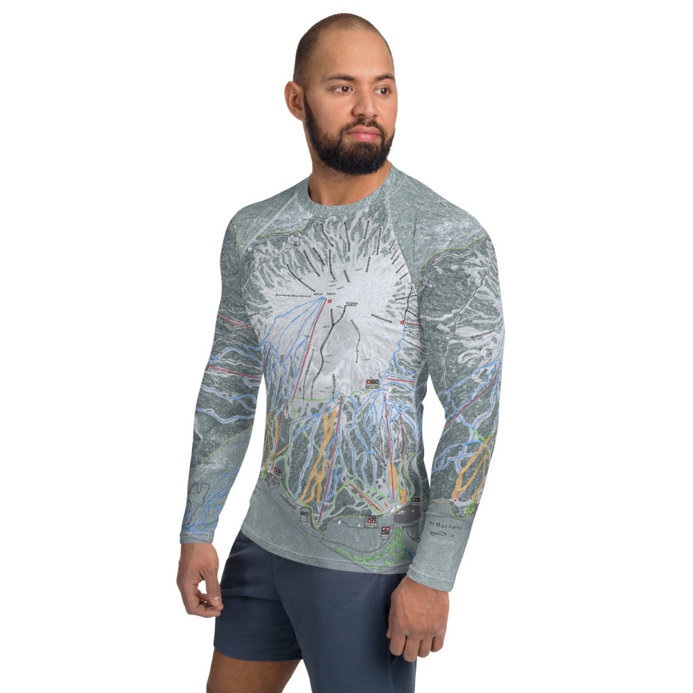 Mt Bachelor, Oregon Ski Trail Map Men's Base Layer Top - Powderaddicts