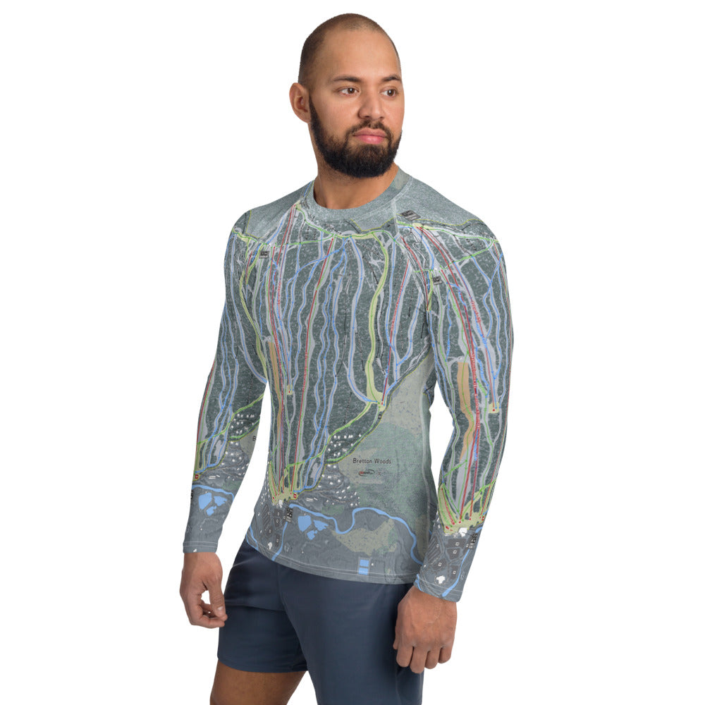 Bretton Woods, New Hampshire Ski Trail Map Men's Base Layer Top - Powderaddicts