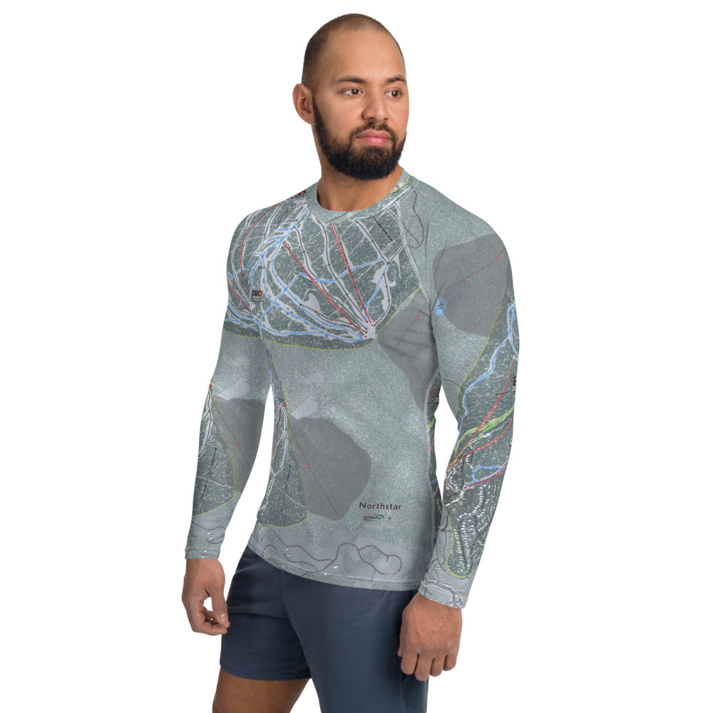 Northstar, California Ski Trail Map Men's Base Layer Top - Powderaddicts