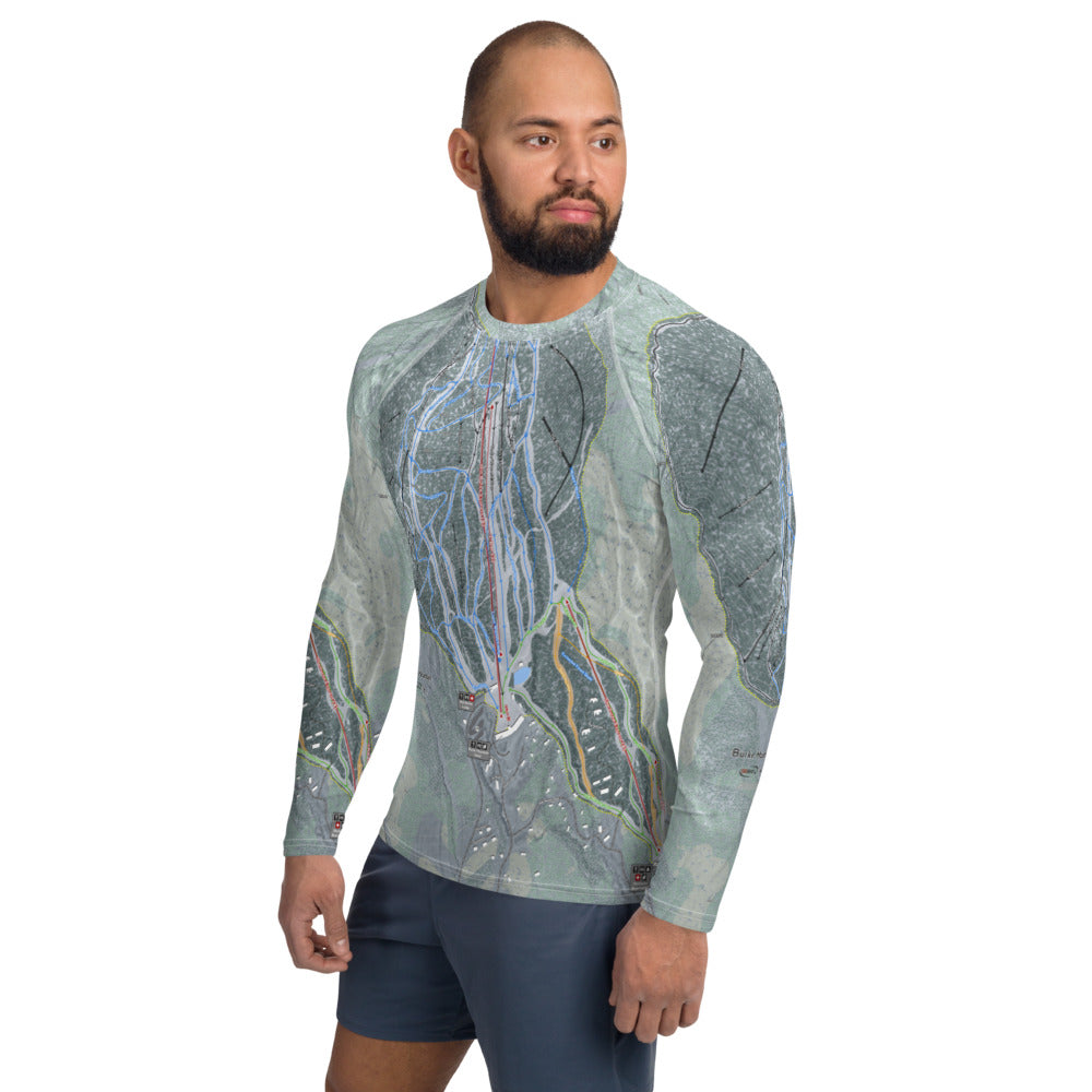 Burke Mountain, Vermont Ski Trail Map Men's Base Layer Top - Powderaddicts