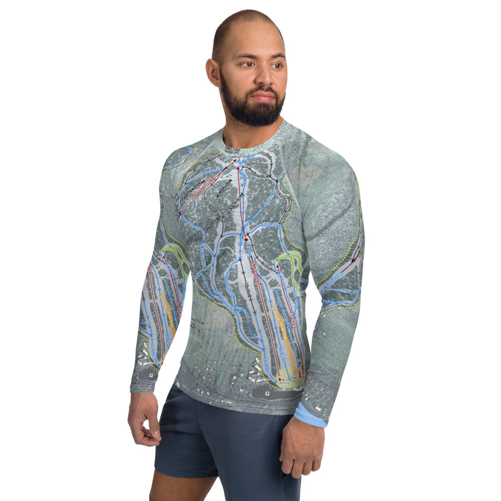 Shawnee Peak, Maine Ski Trail Map Men's Base Layer Top - Powderaddicts