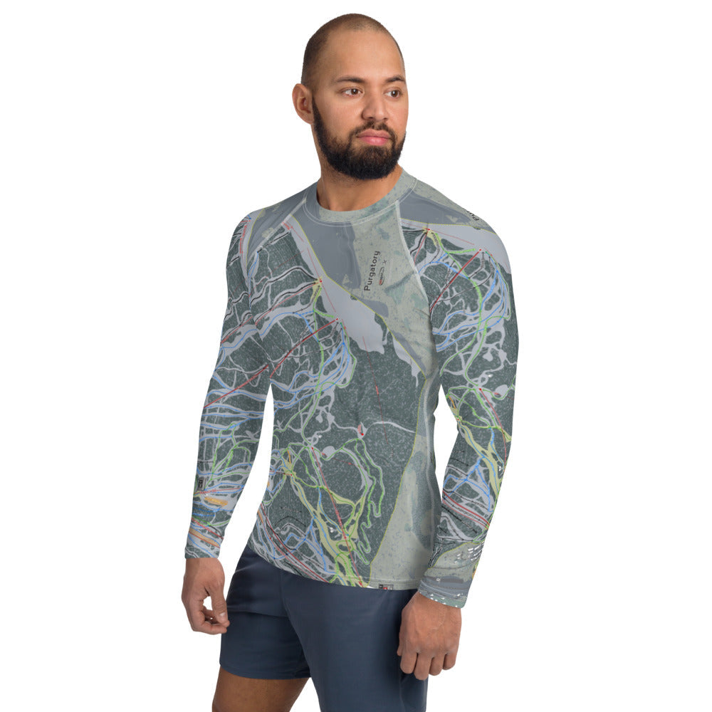 Purgatory, Colorado Ski Trail Map Men's Base Layer Top - Powderaddicts