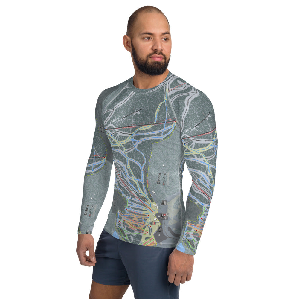 Eldora, Colorado Ski Trail Map Men's Base Layer Top - Powderaddicts