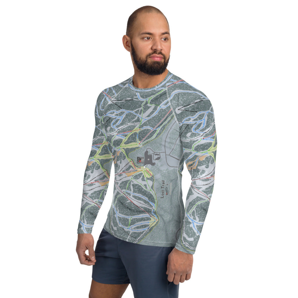 Lost Trail, Montana Ski Trail Map Men's Base Layer Top - Powderaddicts