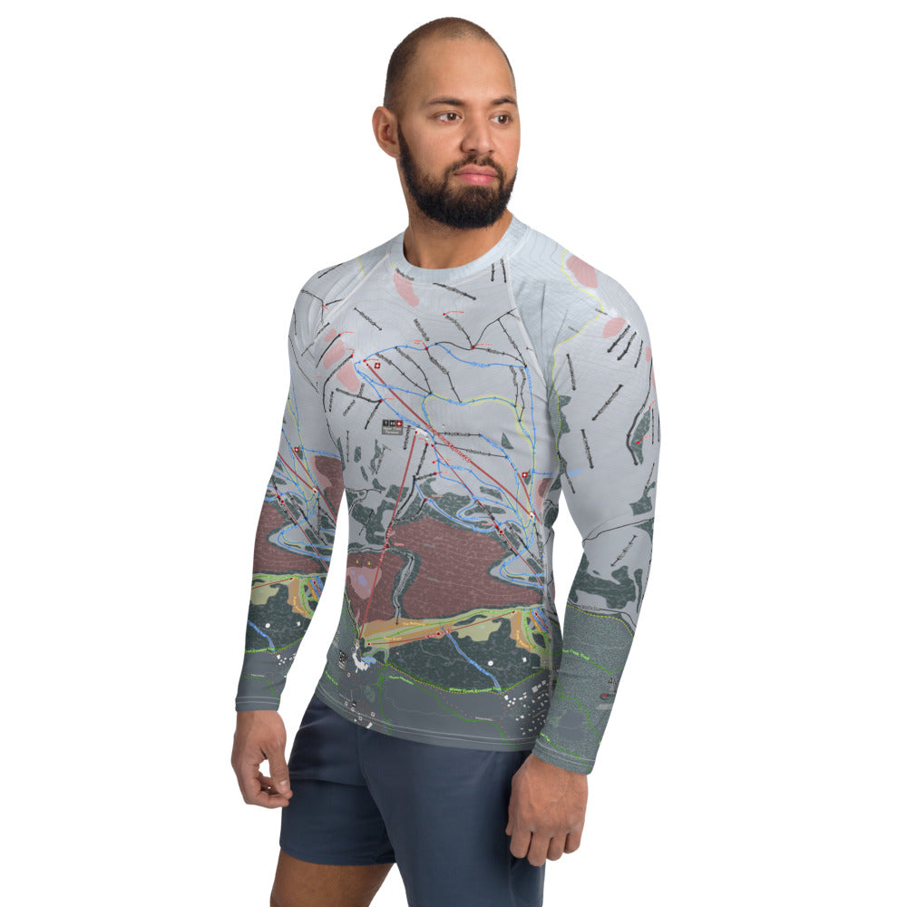 Alyeska, Alaska Ski Trail Map Men's Base Layer Top - Powderaddicts