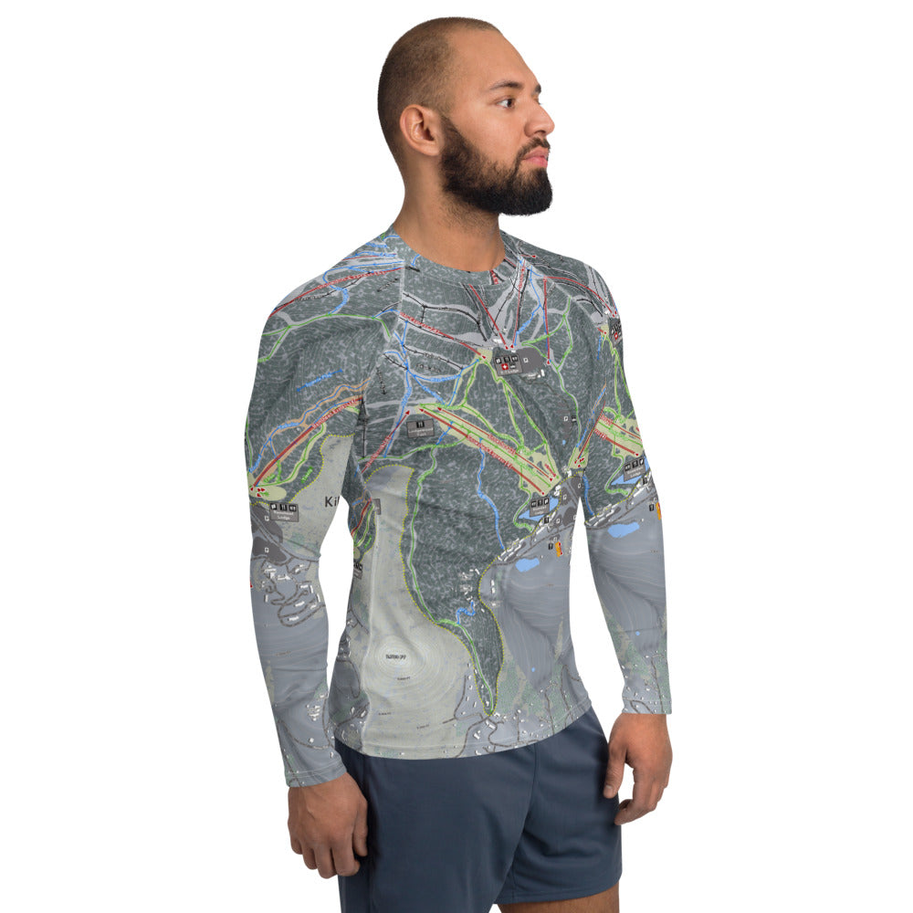 Killington, Vermont Ski Trail Map Men's Base Layer Top - Powderaddicts