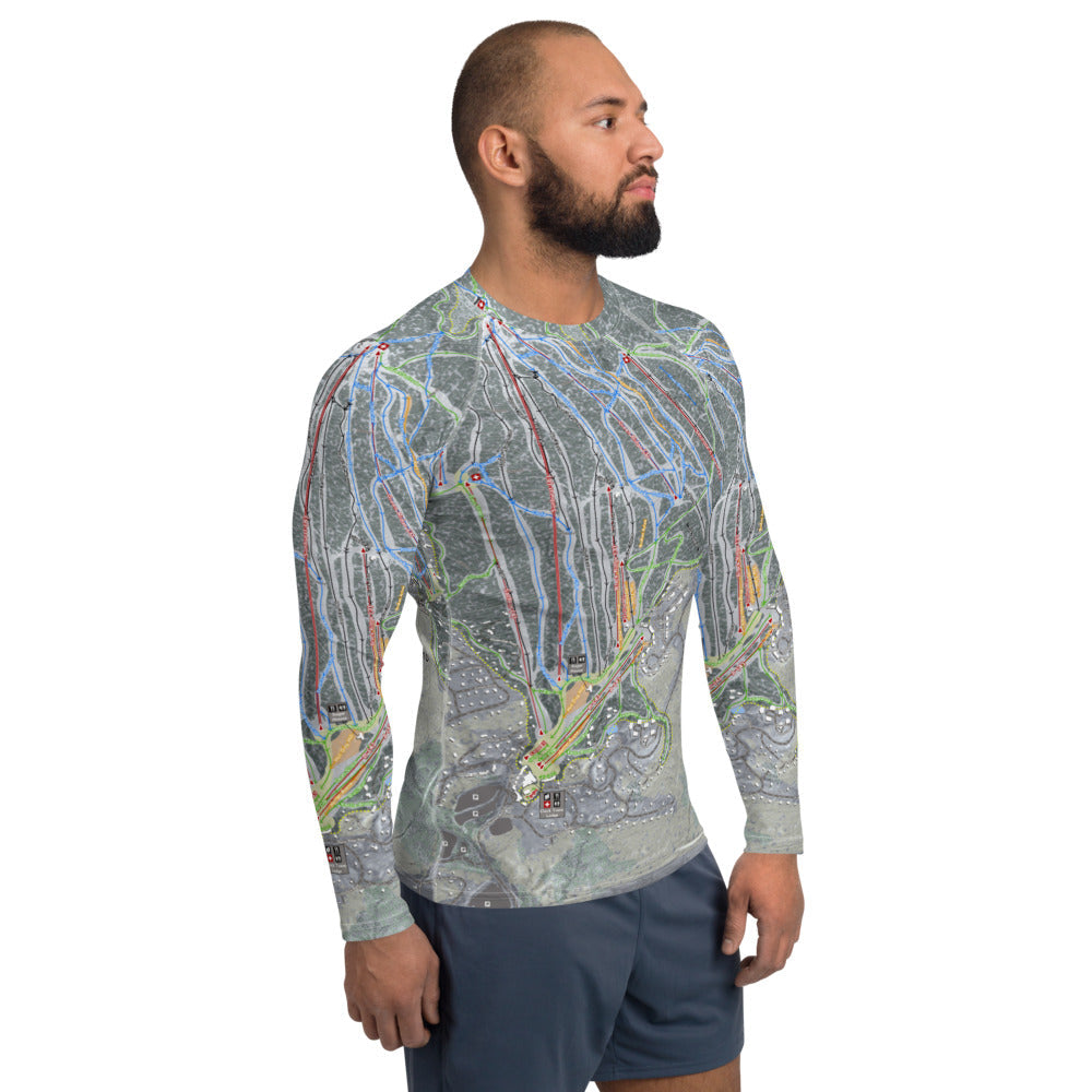 Okemo, Vermont Ski Trail Map Men's Base Layer Top - Powderaddicts