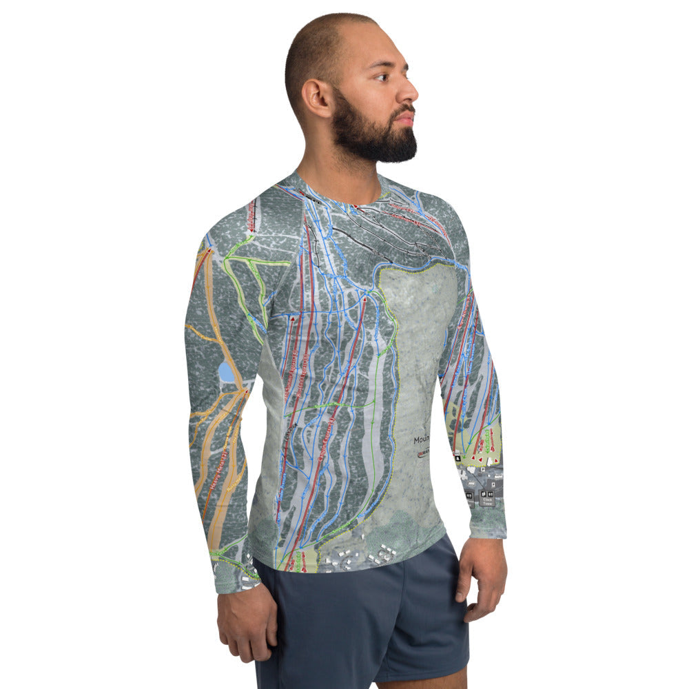 Mount Snow, Vermont Ski Trail Map Men's Base Layer Top - Powderaddicts