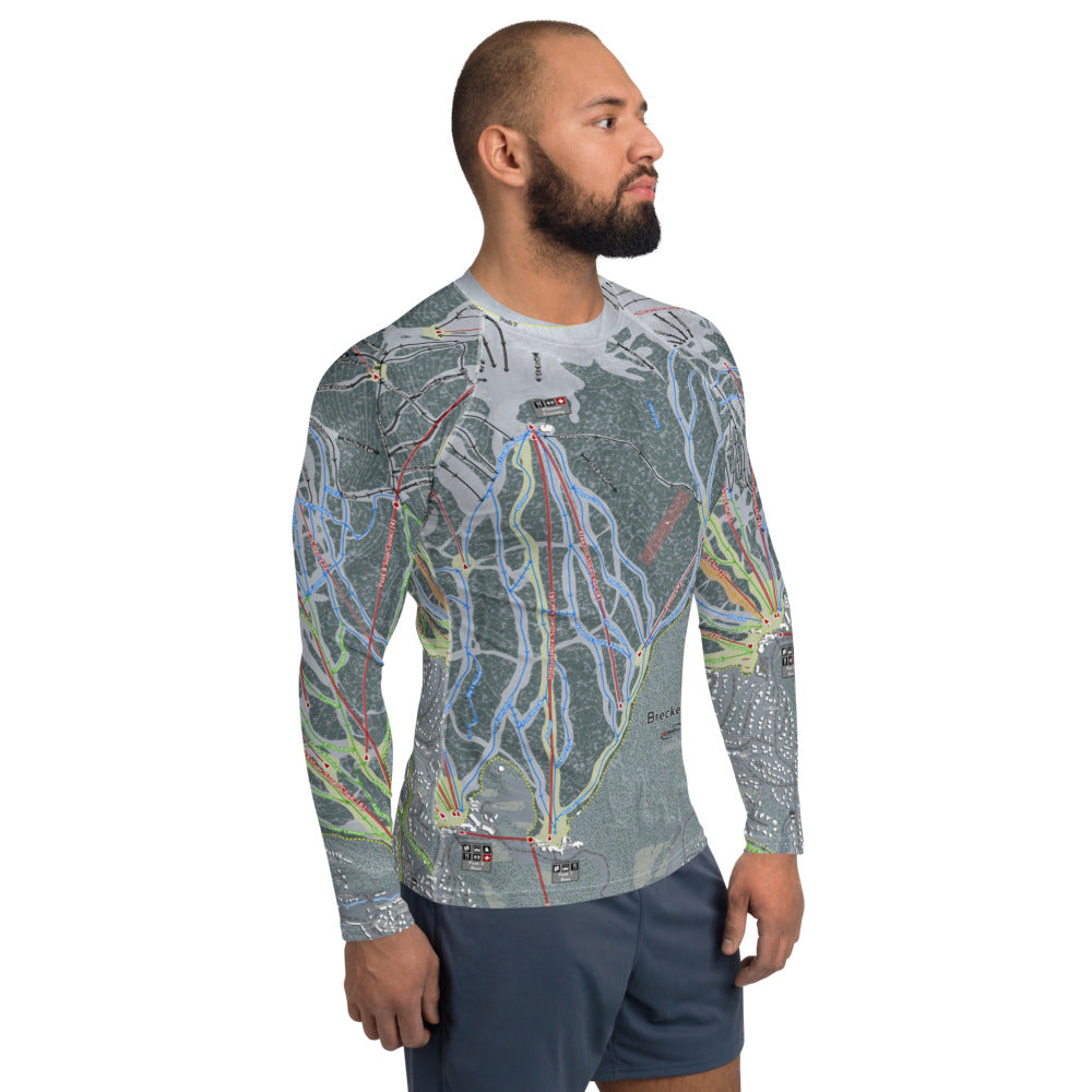 Breckenridge, Colorado Ski Trail Map Men's Base Layer Top - Powderaddicts