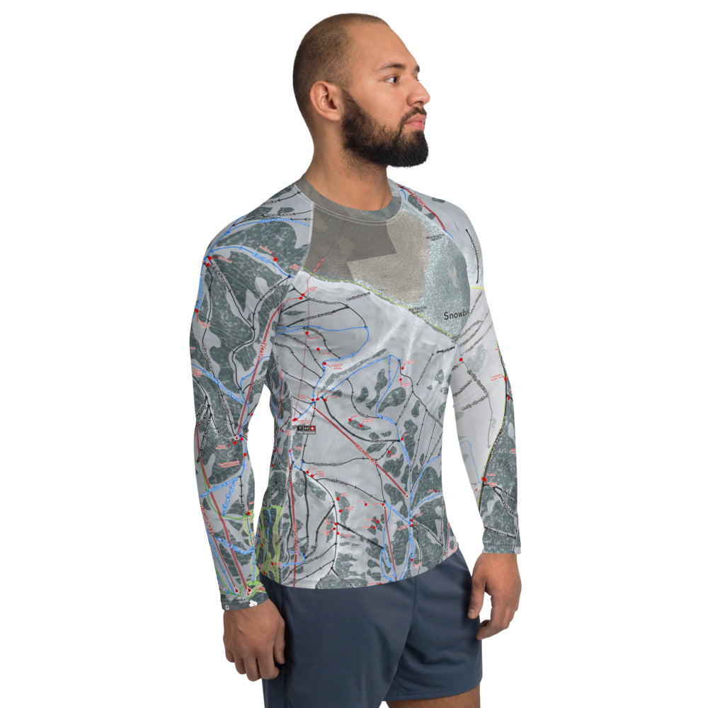 Snowbird, Utah Ski Trail Map Men's Base Layer Top - Powderaddicts