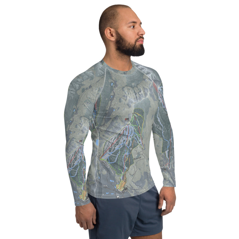 Aspen Snowmass, Colorado Ski Trail Map Men's Base Layer Top - Powderaddicts