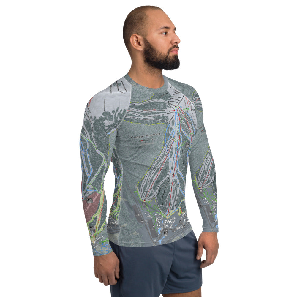 Copper Mountain, Colorado Ski Trail Map Men's Base Layer Top - Powderaddicts