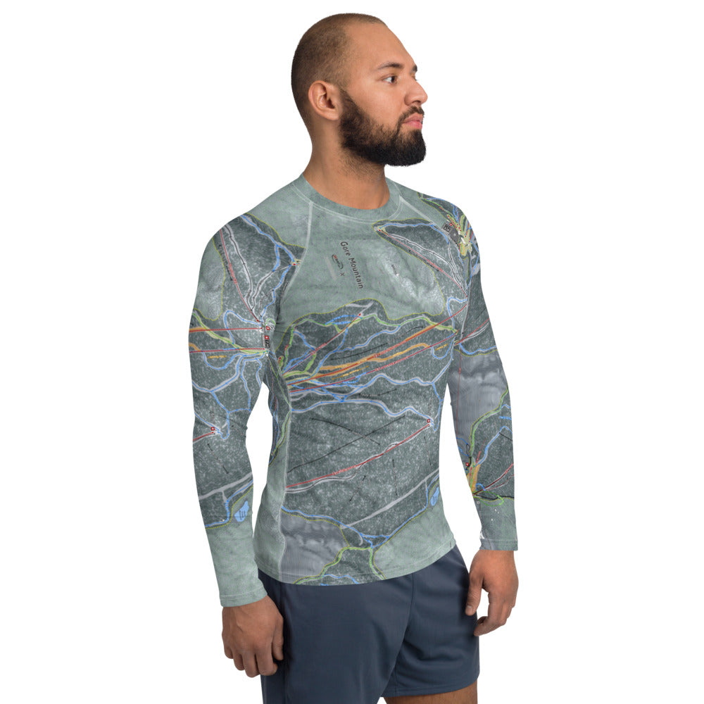 Gore Mountain, New York Ski Trail Map Men's Base Layer Top - Powderaddicts