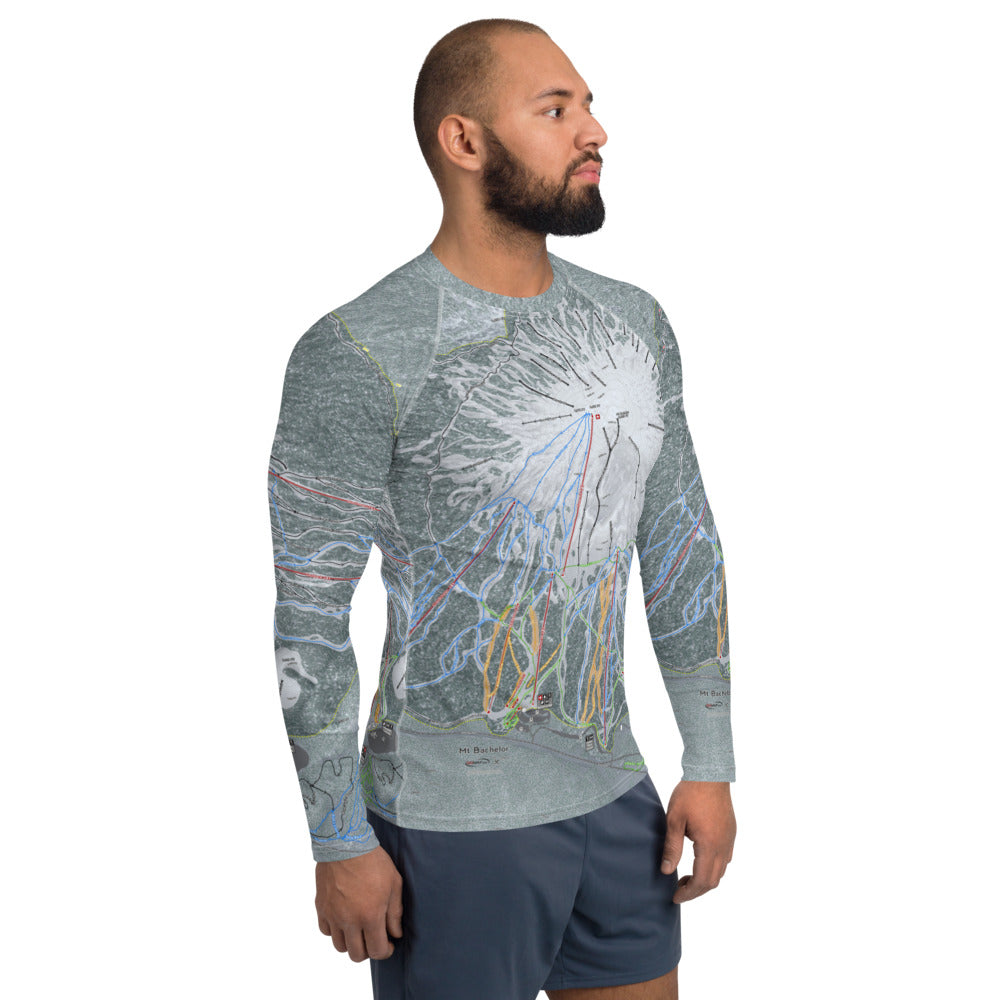 Mt Bachelor, Oregon Ski Trail Map Men's Base Layer Top - Powderaddicts