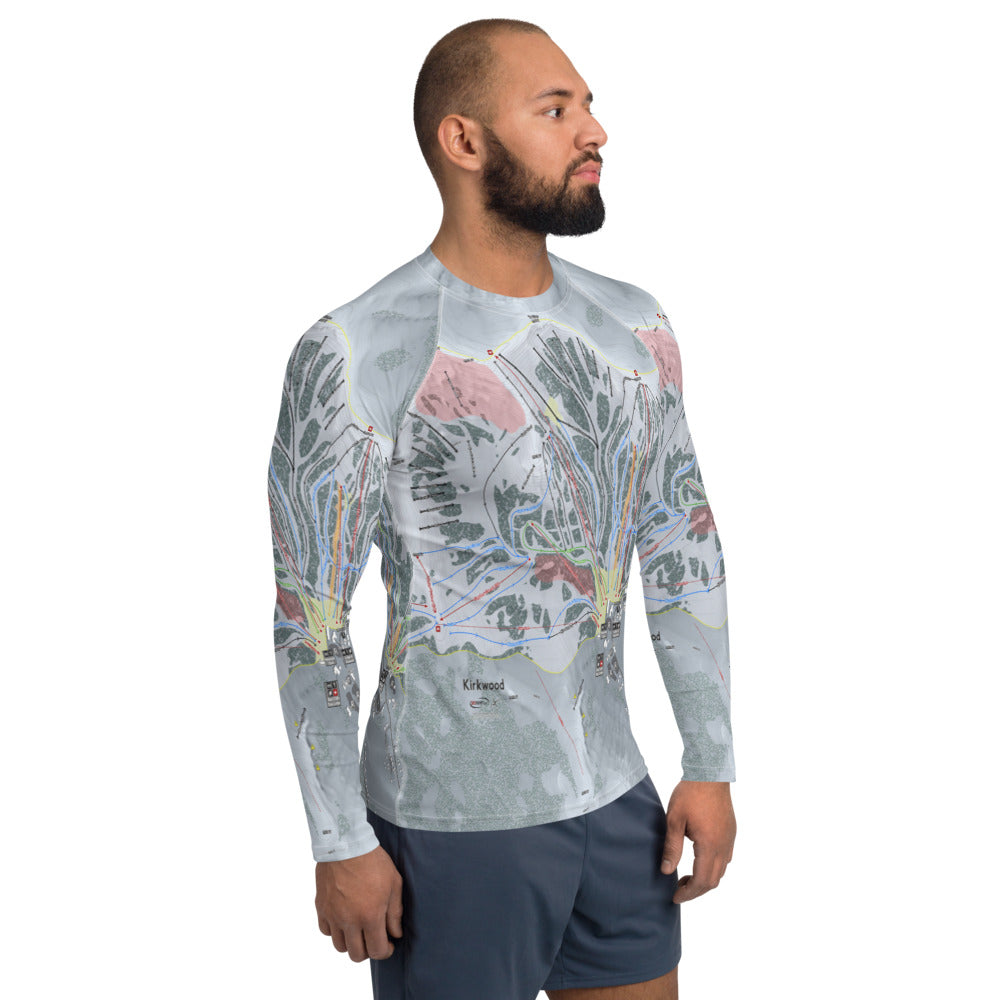 Kirkwood, California Ski Trail Map Men's Base Layer Top - Powderaddicts