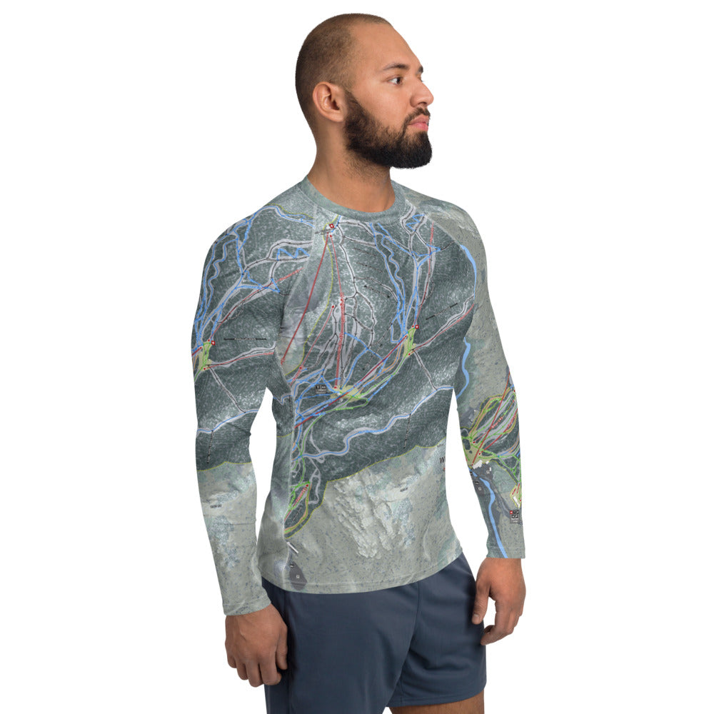 Whiteface, New York Ski Trail Map Men's Base Layer Top - Powderaddicts