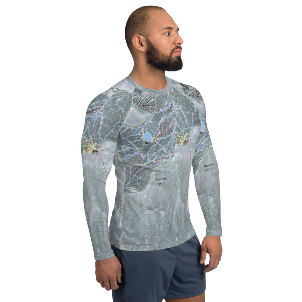 Heavenly, Nevada Ski Trail Map Men's Base Layer Top - Powderaddicts