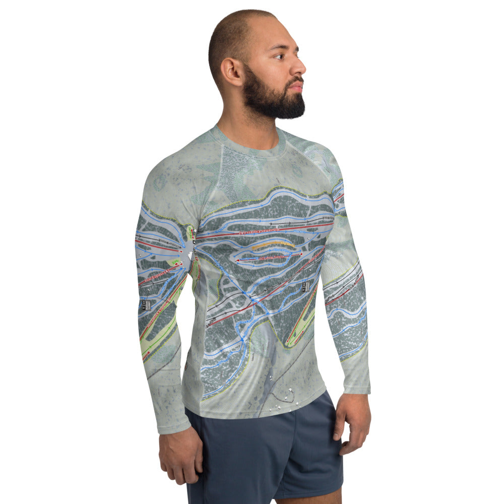 Wachusett, Massachusetts Ski Trail Map Men's Base Layer Top - Powderaddicts