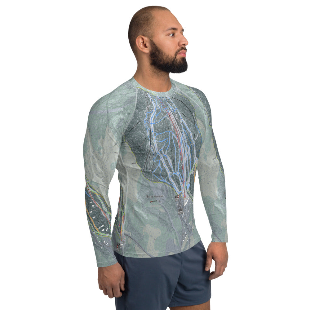 Burke Mountain, Vermont Ski Trail Map Men's Base Layer Top - Powderaddicts