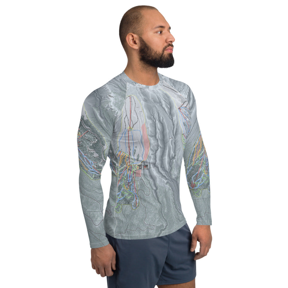 Mt. Hood Meadows, Oregon Ski Trail Map Men's Base Layer Top - Powderaddicts