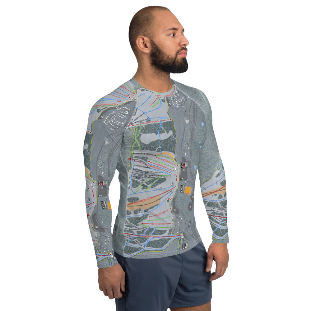 Summit At Snoqualmie, Washington Ski Trail Map Men's Base Layer Top - Powderaddicts