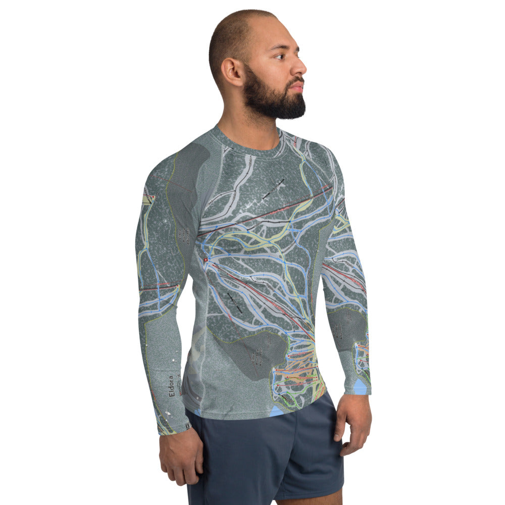 Eldora, Colorado Ski Trail Map Men's Base Layer Top - Powderaddicts