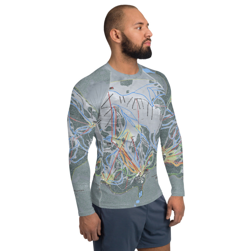 Mammoth Mountain, California Ski Trail Map Men's Base Layer Top - Powderaddicts