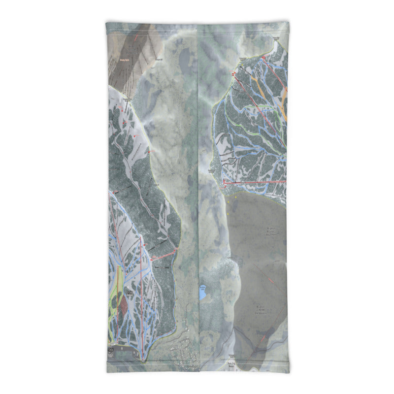 Big Cottonwood Canyon, Utah Ski Trail Map Printed Neck Gaiter - Powderaddicts