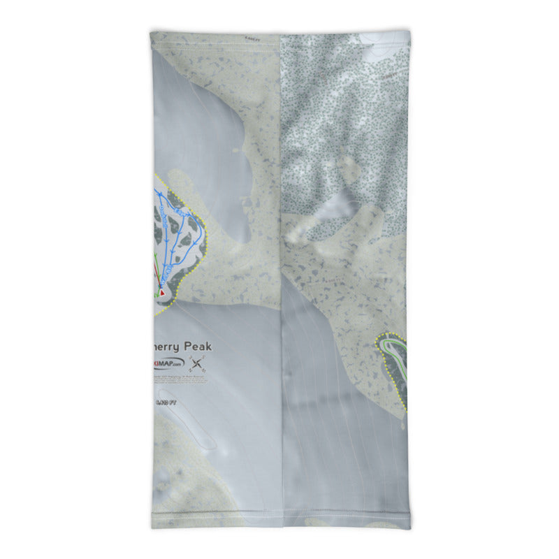 Cherry Peak, Utah Ski Trail Map Printed Neck Gaiter - Powderaddicts