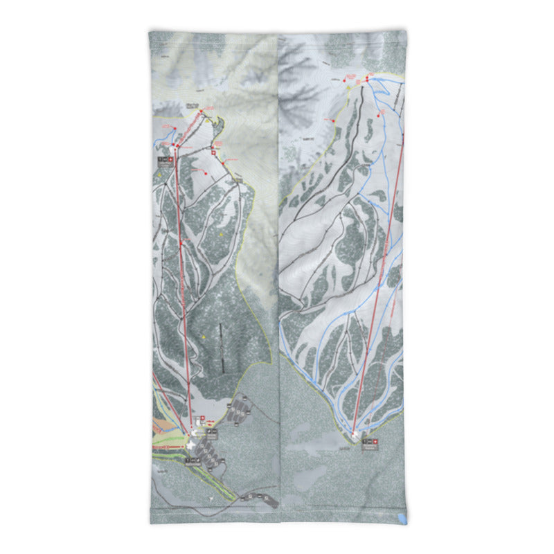 Snowbasin, Utah Ski Trail Map Printed Neck Gaiter - Powderaddicts