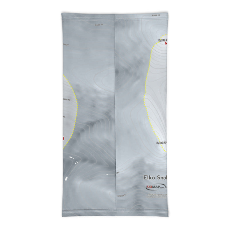 Elko Snobowl, Nevada Ski Trail Map Printed Neck Gaiter - Powderaddicts