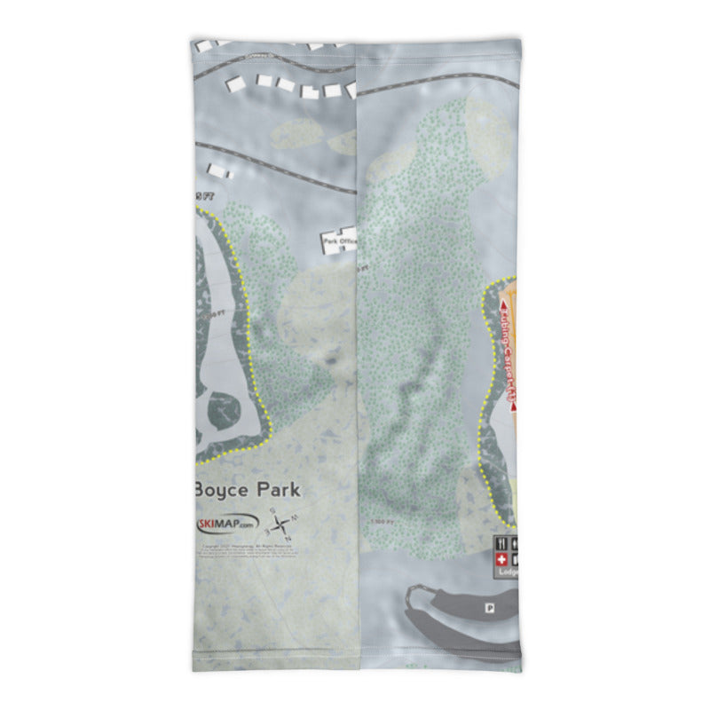 Boyce Park, Pennsylvania Ski Trail Map Printed Neck Gaiter - Powderaddicts