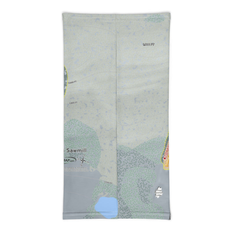 Ski Sawmill, Pennsylvania Ski Trail Map Printed Neck Gaiter - Powderaddicts