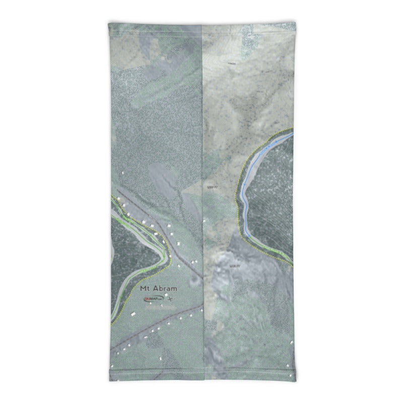 Mt Abram, Maine Ski Trail Map Printed Neck Gaiter - Powderaddicts