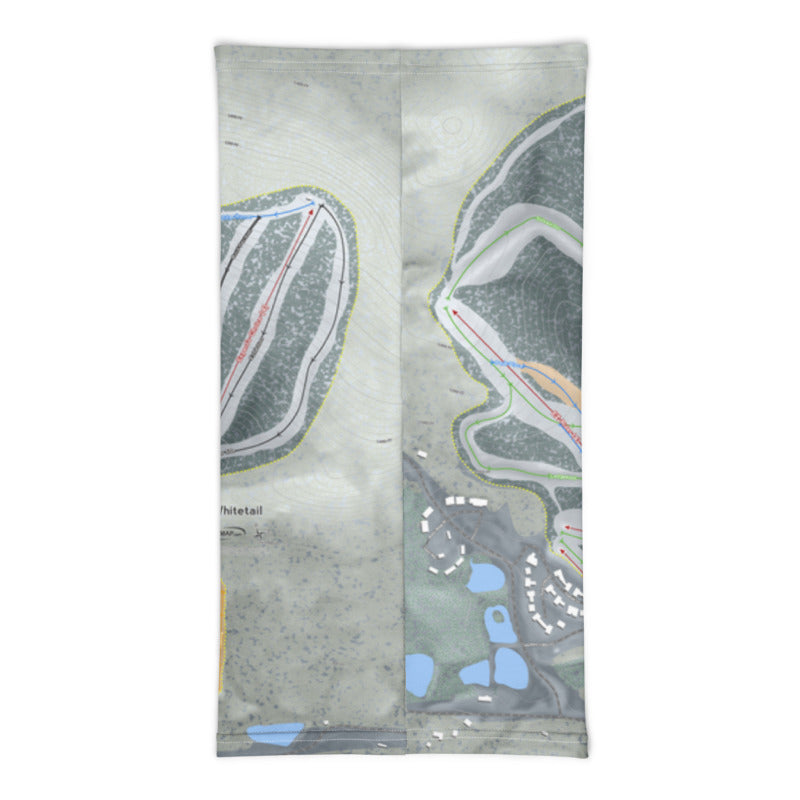 Whitetail, Pennsylvania Ski Trail Map Printed Neck Gaiter - Powderaddicts