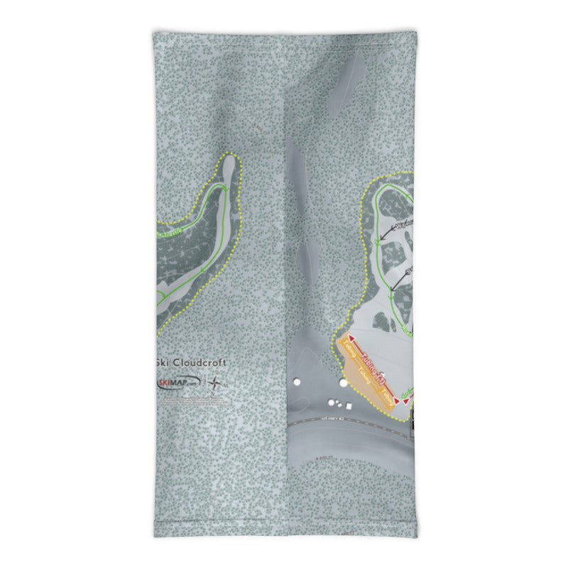 Ski Cloudcroft, New Mexico Ski Trail Map Printed Neck Gaiter - Powderaddicts