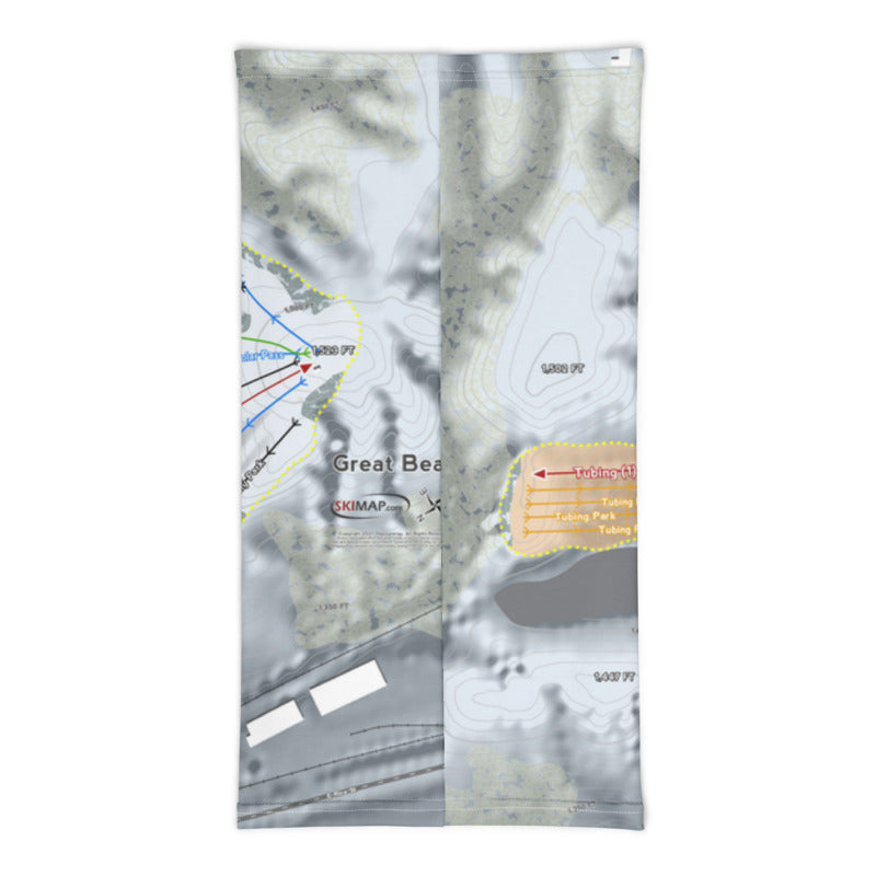 Great Bear, South Dakota Ski Trail Map Printed Neck Gaiter - Powderaddicts