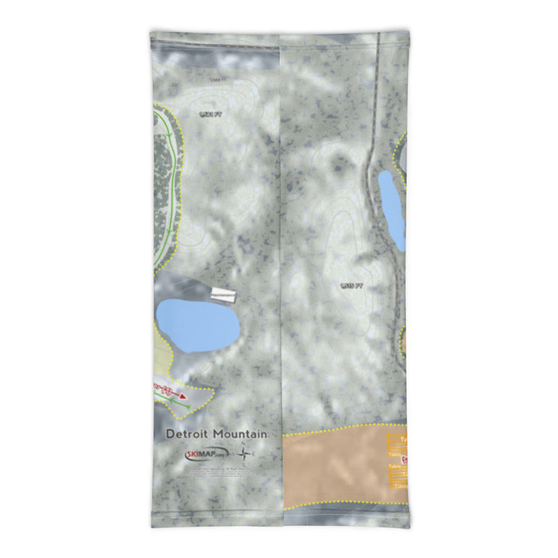 Detroit Mountain, Minnesota Ski Trail Map Printed Neck Gaiter - Powderaddicts