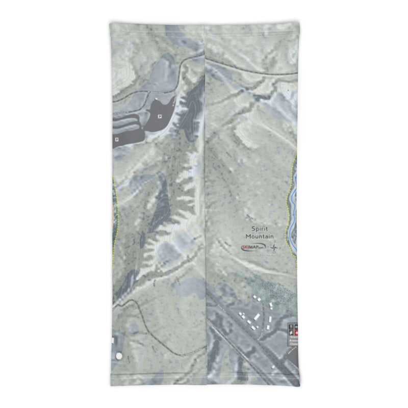 Spirit Mountain, Minnesota Ski Trail Map Printed Neck Gaiter - Powderaddicts