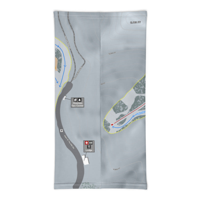 Hurricane Ridge, Washington Ski Trail Map Printed Neck Gaiter - Powderaddicts