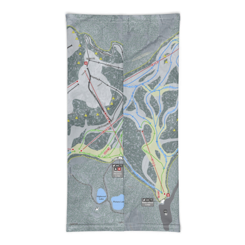 Mt. Baker, Washington Ski Trail Map Printed Neck Gaiter - Powderaddicts