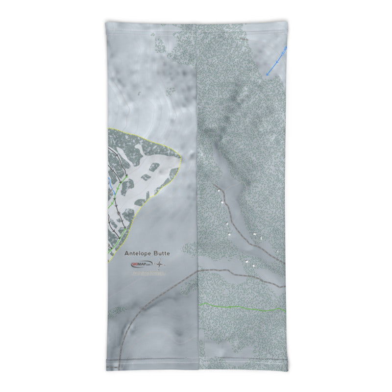 Antelope Butte, Wyoming Ski Trail Map Printed Neck Gaiter - Powderaddicts