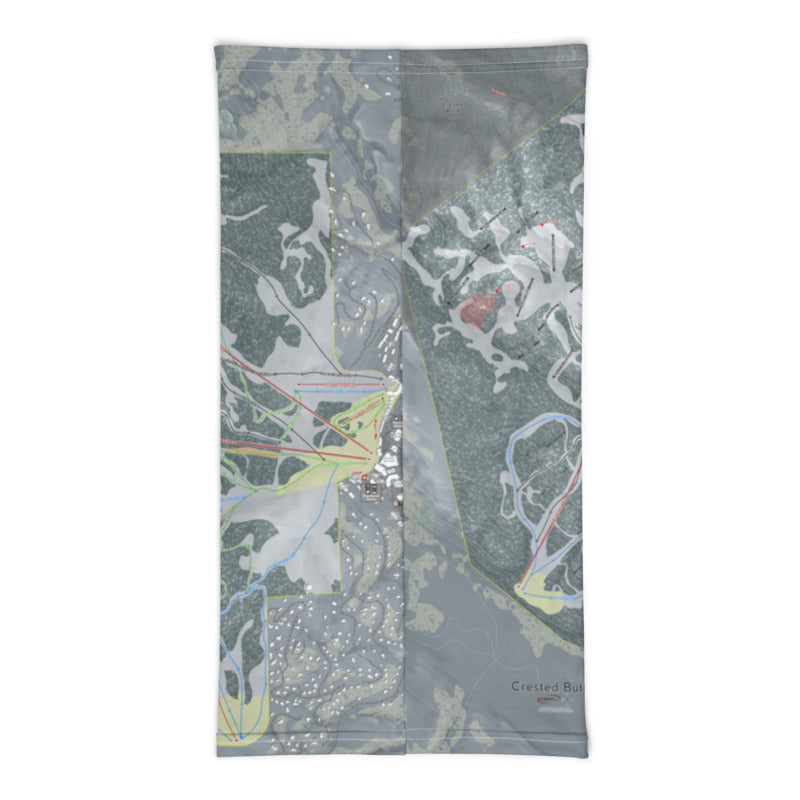 Crested Butte, Colorado Ski Trail Map Printed Neck Gaiter - Powderaddicts