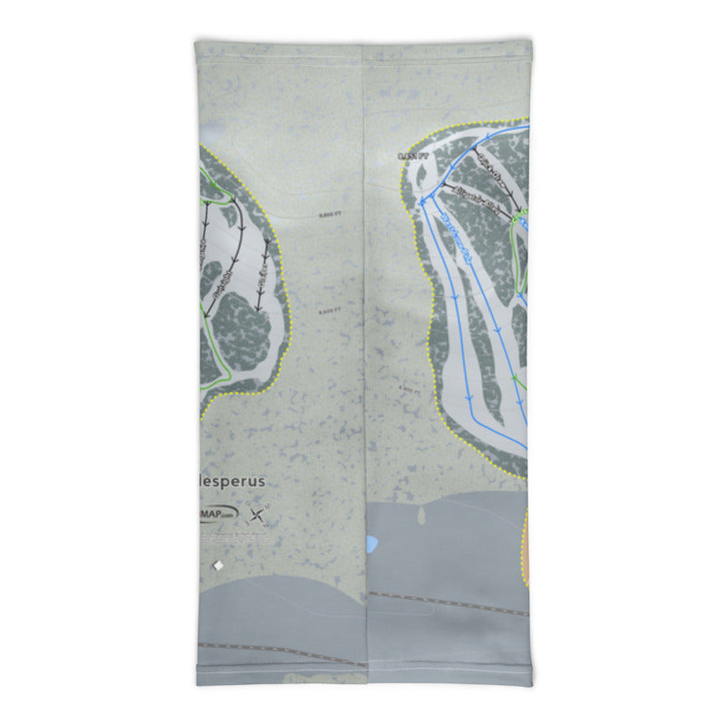 Hesperus, Colorado Ski Trail Map Printed Neck Gaiter - Powderaddicts