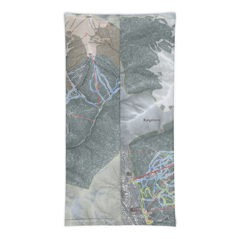 Keystone, Colorado Ski Trail Map Printed Neck Gaiter - Powderaddicts