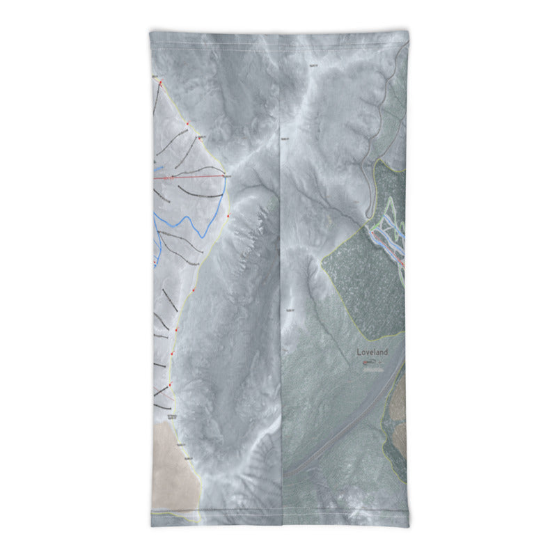 Loveland, Colorado Ski Trail Map Printed Neck Gaiter - Powderaddicts