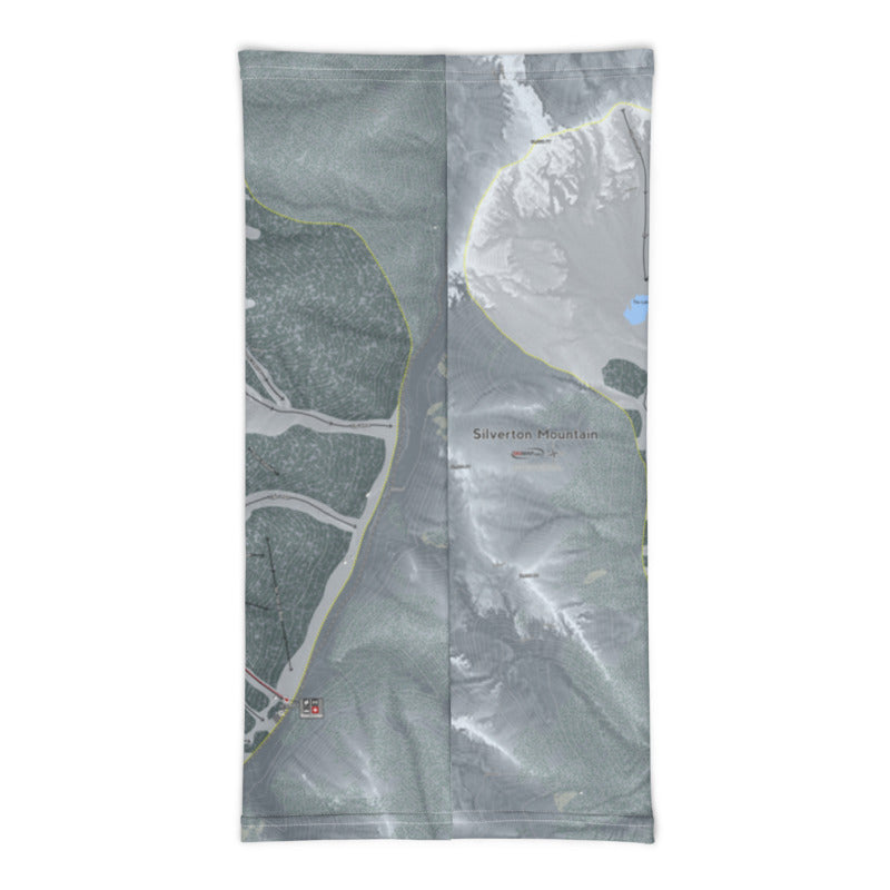 Silverton Mountain, Colorado Ski Trail Map Printed Neck Gaiter - Powderaddicts