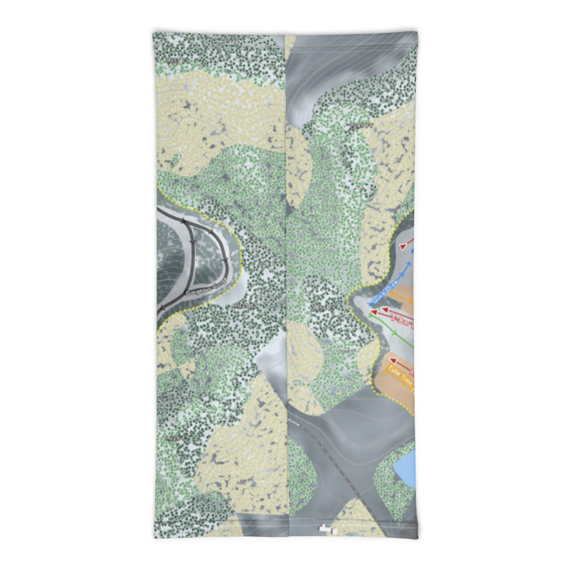 Bruce Mound, Wisconsin Ski Trail Map Printed Neck Gaiter - Powderaddicts